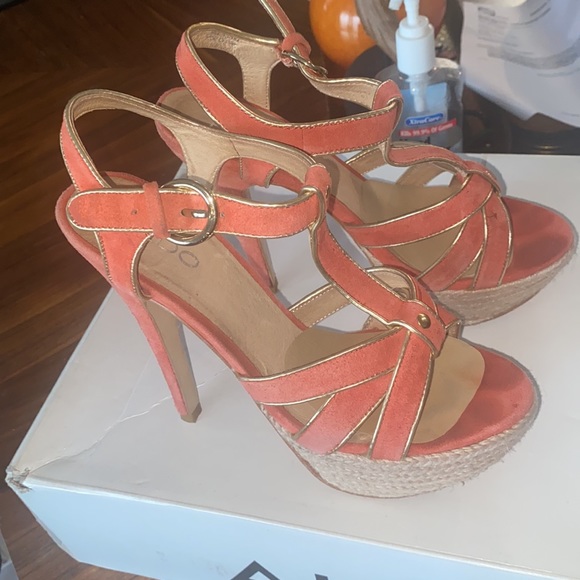 Coral summer heel platform sandal - Picture 2 of 4